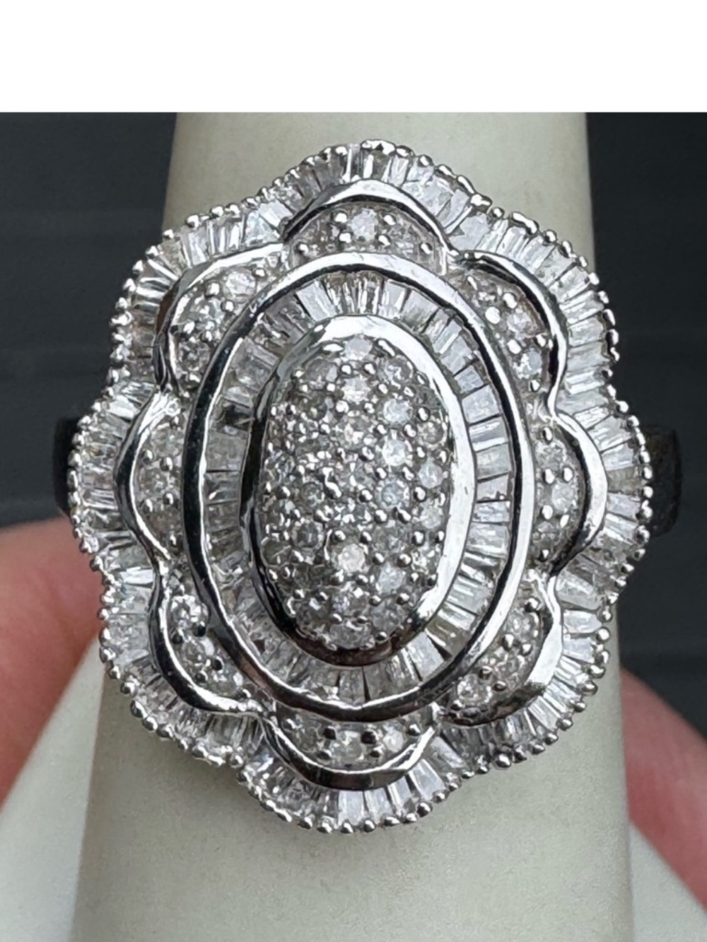 1 Ctw Natural Diamond Cocktail Cluster Ring